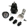 DeatschWerks 6-1000-FRB-88 DWR1000 AFPR + Pressure Gauge + 8AN Fittings - Black