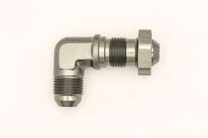 DeatschWerks 6-02-0711 8AN Male Flare To 8AN Male Flare Bulkhead Adapter 90-Deg
