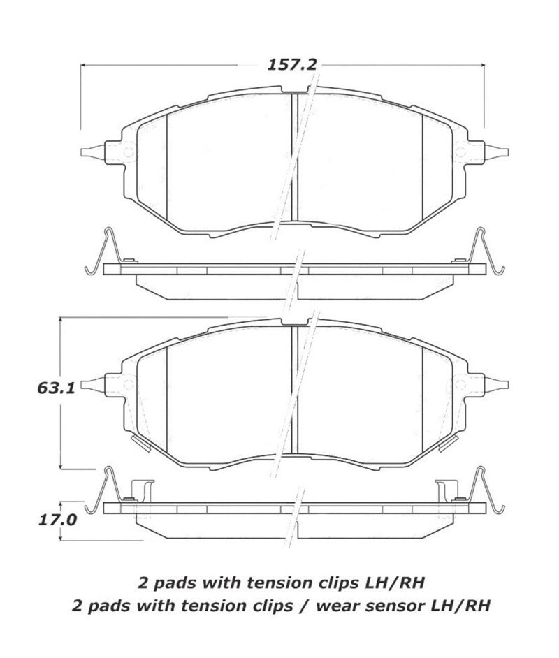 StopTech 308.1078 Street Touring Legacy 2.5 GT Front Brake Pads