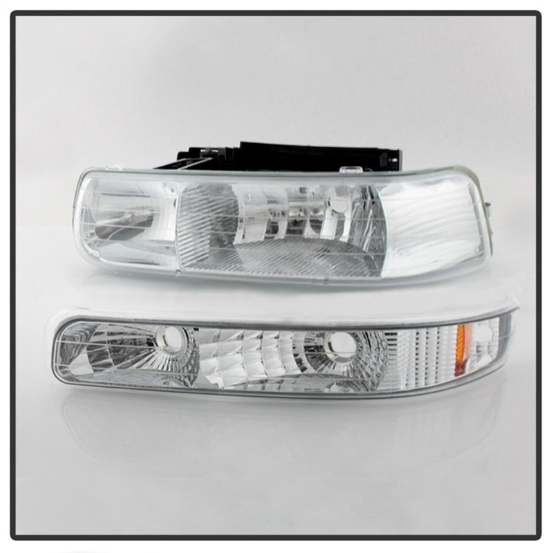 5064226 Xtune fits Chevy 00-06 TahOE Amber Crystal Headlights w/ Bumper Lights