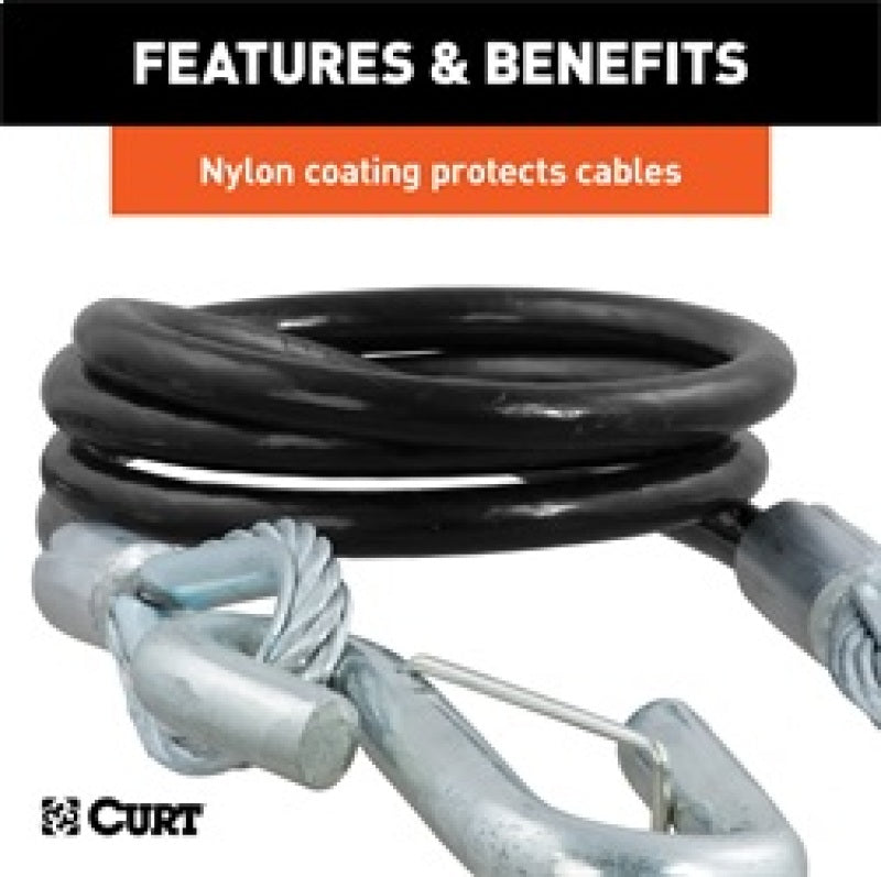 RockJock RJ-80151 Curt Towing Safety Cable Kit 44 1/2in Long w/ 2 Snap Hooks 5000lbs 2-Pack