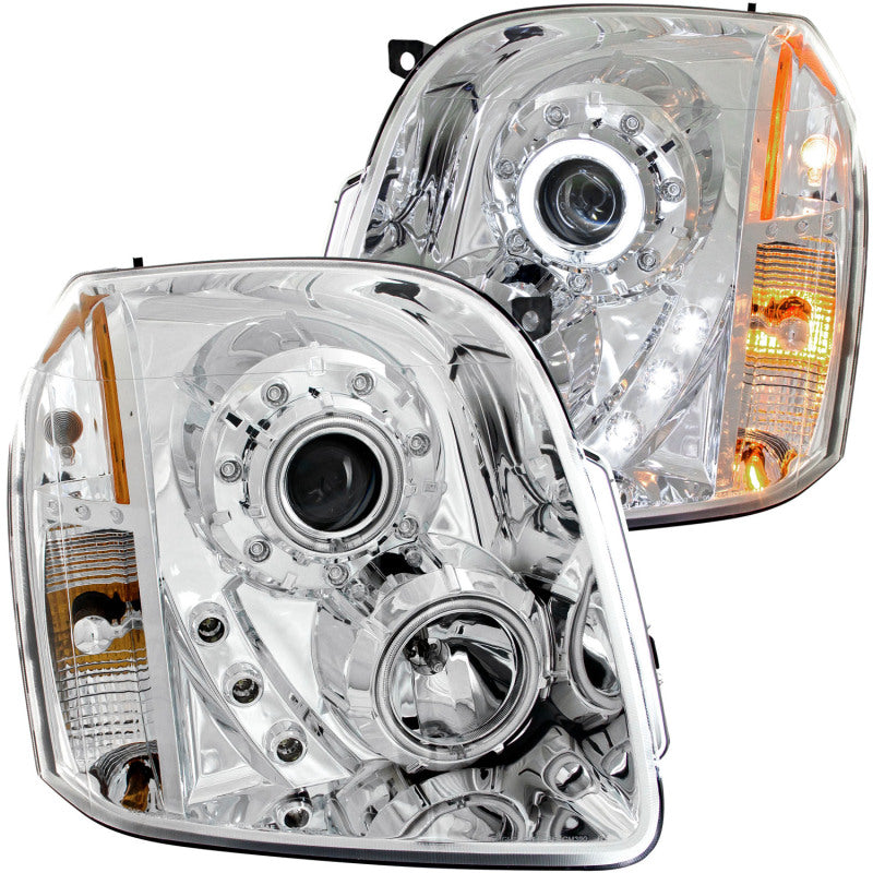 ANZO 111147 2014 Gmc Yukon Projector Headlights w/ Halo Chrome (CCFL)