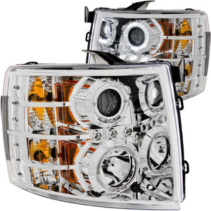 ANZO 111199 2007-2013 fits Chevrolet Silverado 1500 Projector Headlights w/ Halo Chrome