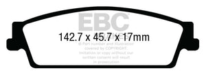 EBC UD1707 15+ fits Cadillac Escalade 6.2 2WD Ultimax2 Rear Brake Pads