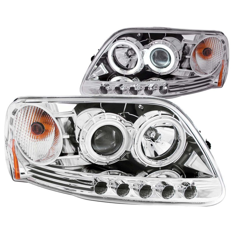 ANZO 111054 1997.5-2003 fits Ford F-150 Projector Headlights w/ Halo Chrome 1pc