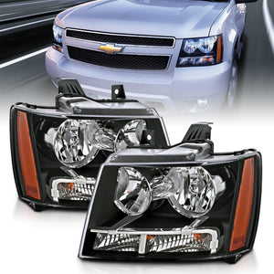 ANZO 111392 2007-2014 fits Chevrolet Tahoe/fits Suburban Crystal Headlights Black