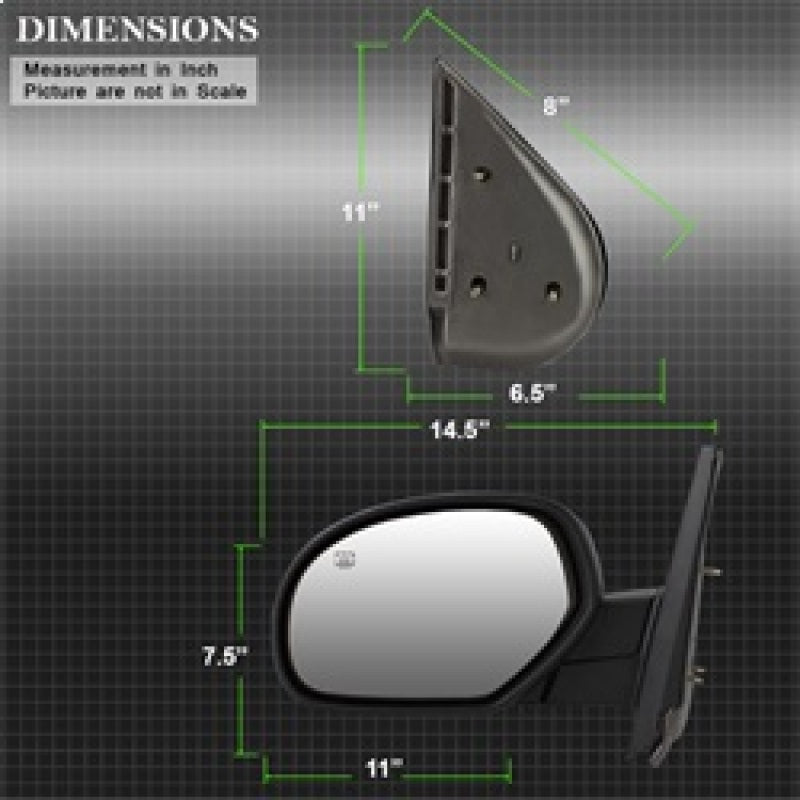 xTune 9938658 07-14 fits Chevy Silverado Power Heated Mirror - Left MIR-03CS07-