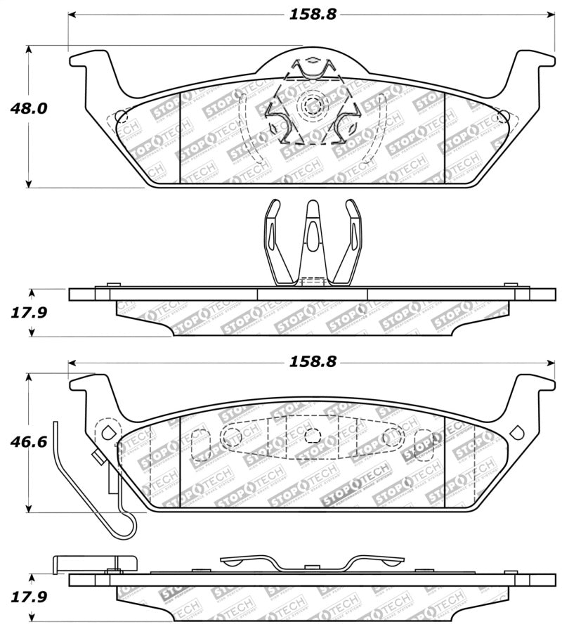 Stoptech 309.1012 Performance 10-14 Ford F-150 Rear Brake Pads