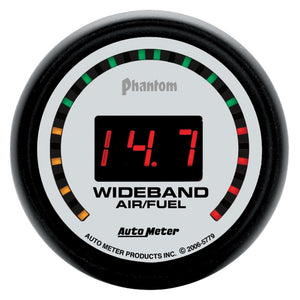 AutoMeter 5779 Autometer Phantom 52mm Digital 10:1-17:1 Street Wideband Air/Fuel Ratio Gauge