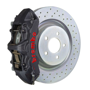 Brembo 1M4.8001AS Brembo 05-14 fits Mustang GT Excl non-ABS Equipped Fr GTS BBK 6Pist Cast 355x32 1pc Rtr Drill-Black HA