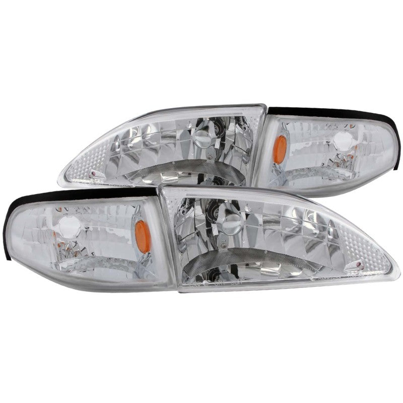 ANZO 121262 1998 fits Ford 94-19 Mustang Crystal Headlights Chrome