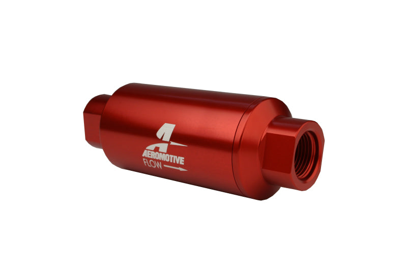 Aeromotive 12335 In-Line Filter - AN-10 size - 40 Micron SS Element - Red Anodize Finish