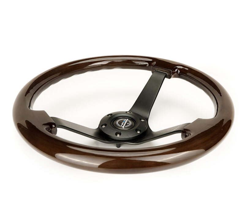 NRG RST-036BK-BKW RST-036BK-BKW Reinforced Steering Wheel Dark Wood Grain - 3in