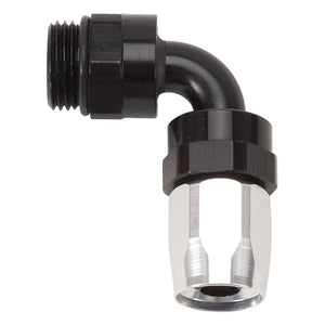 Russell 612433 Performance Swivel Hose End Assy #10 AN Male SAE Port to #8 Hose 90 Deg Clr/Blk Anodized