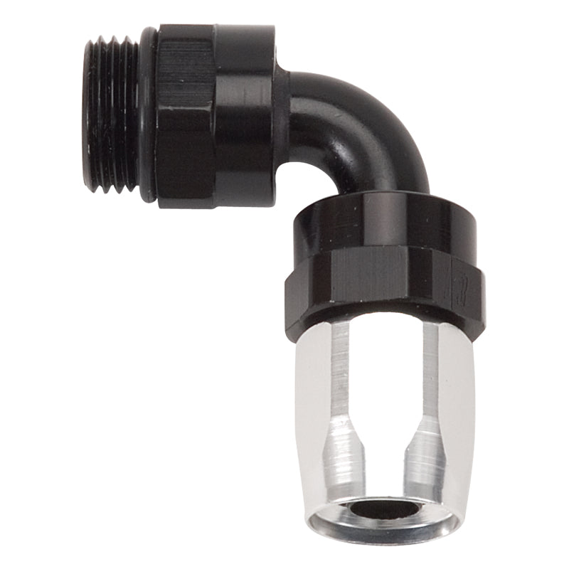 Russell 612433 Performance Swivel Hose End Assy #10 AN Male SAE Port to #8 Hose 90 Deg Clr/Blk Anodized
