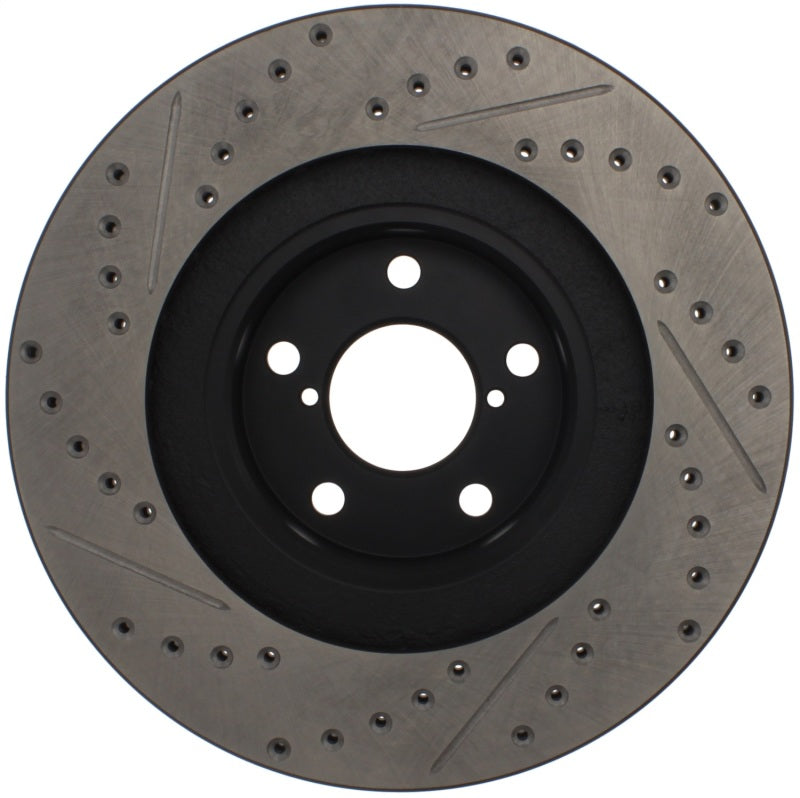 Stoptech 127.47018R 02-10 Subaru WRX Slotted & Drilled Right Front Rotor (exc. STi)