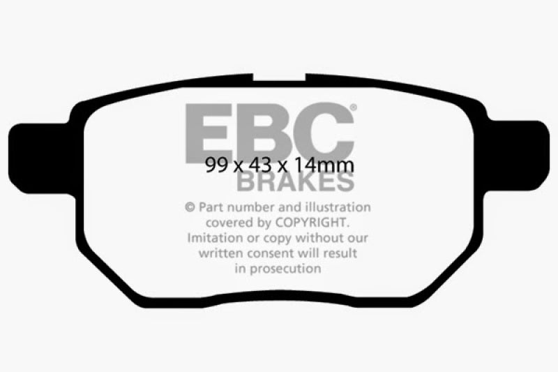 EBC DP21947 11+ fits Lexus CT200h 1.8 Hybrid Greenstuff Rear Brake Pads