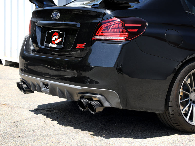 aFe 49-36810-C fits Subaru WRX/STi 15-21 H4-2.0/2.5L Takeda 3in to 2-1/2in Stainless Cat-Back Exhaust Crbn Fiber Tip