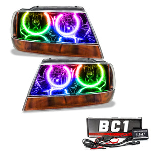 ORACLE Lighting 7167-335 Oracle 99-04 fits Jeep Grand Cherokee SMD HL - Blk - ColorSHIFT w/ BC1 Controller