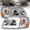 ANZO 111504 1903 fits Ford 97-20 F-150 Projector Headlights w/ Light Bar Chrome Housing