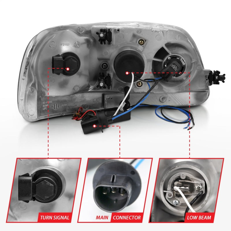ANZO 111097 1903 fits Ford 97-20 F-150 Projector Headlights w/ Halo Black (CCFL)