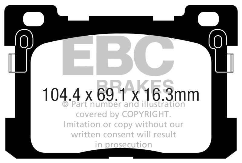 EBC DP23077 2017+ fits Genesis G90 5.0L Greenstuff Rear Brake Pads