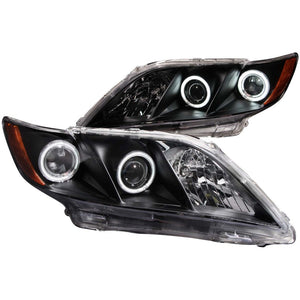 ANZO 121181 2007-2009 fits Toyota Camry Projector Headlights w/ Halo Black