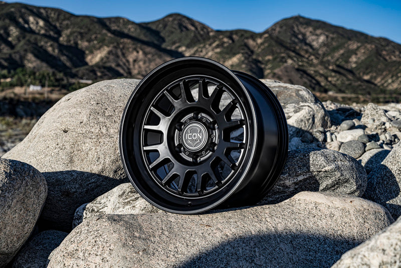 ICON 8217859057SB Anza 17x8.5 6x5.5 25mm Offset 5.75in BS 95.1mm Hub Bore Satin Black Wheel