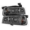 5017642 Xtune fits Dodge 06-10 Charger 1Pc LED Crystal Headlights Smoke HD-ON-