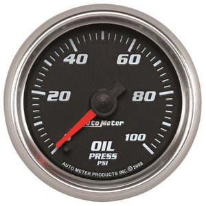 AutoMeter 19652 Autometer Pro-Cycle Gauge Oil Pressure 2 1/16in 100psi Digital Stepper Motor Black