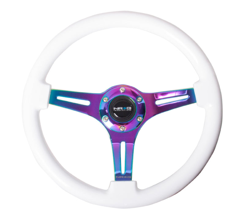 NRG ST-015MC-WT ST-015MC-WT Classic Wood Grain Steering Wheel White Paint Grip