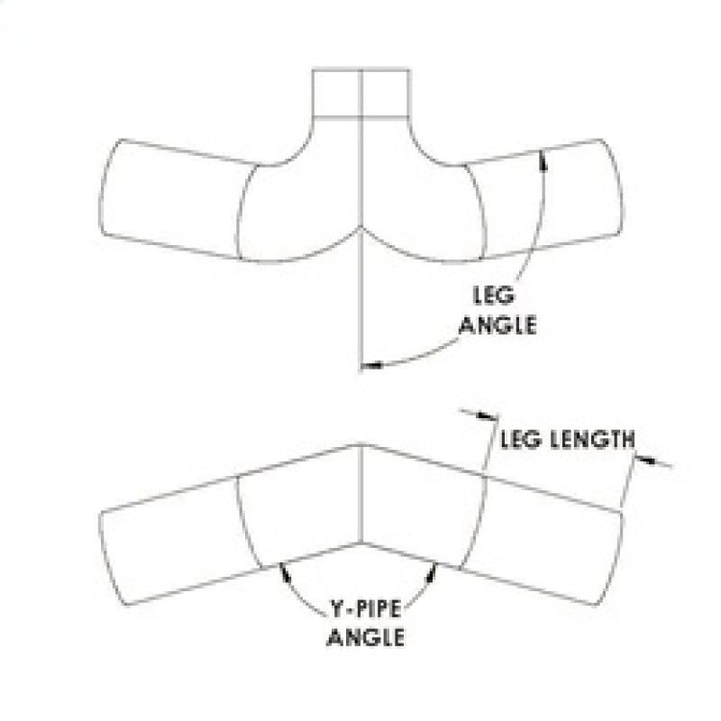 Spectre 97998 Universal Tube Y-Pipe 4in. OD / 180 Degree Y-Angle / 90 Degree Leg Angle (6in. Legs)