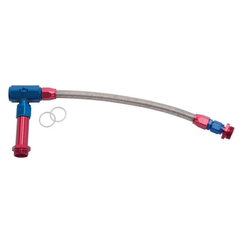 Russell 641090 Performance -6 AN to 3/8in Female NPT ProFlex Holley 4150 Dual Inlet Carb Kit (Red/Blue)