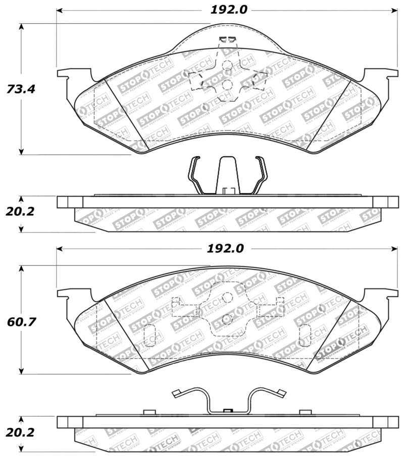 Stoptech 309.082 Sport Brake Pads w/Shims - Rear