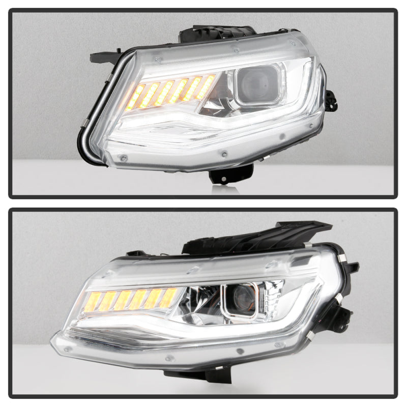 SPYDER 5087386 fits Chevy Camaro (Do Not Fit Halogen) Projector Headlight Chrome