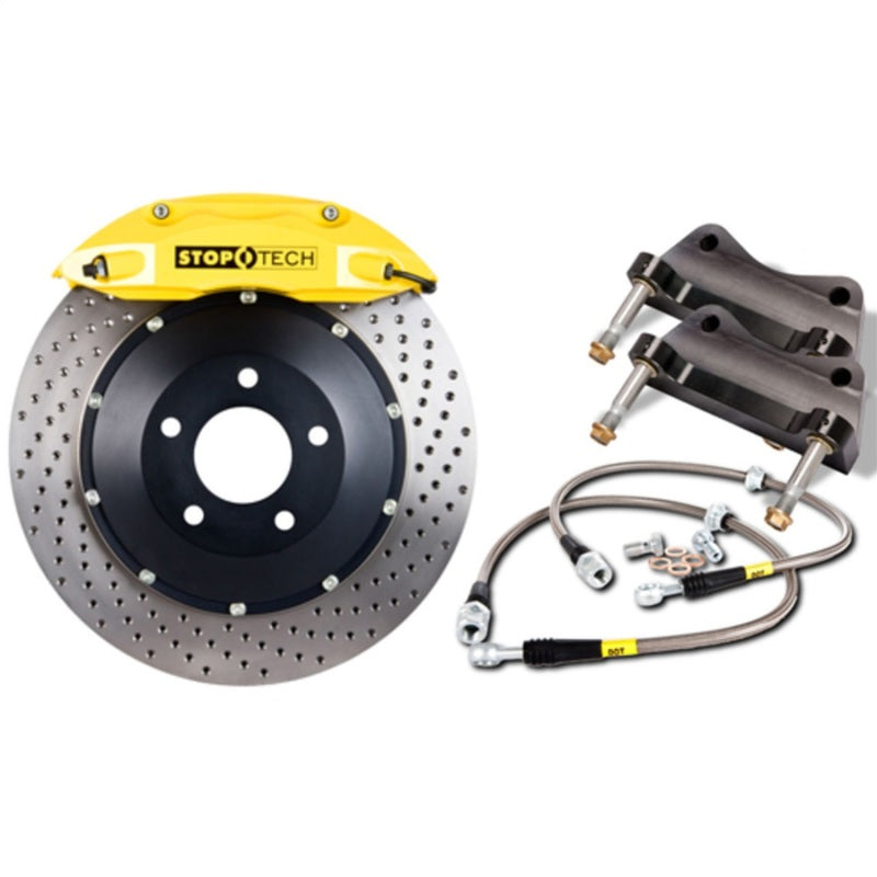 StopTech 83.055.4300.82 fits Acura 91-05 NSX Front BBK w/Yellow ST-40 Calipers Drilled 328x28mm Rotors Pads and SS Lines