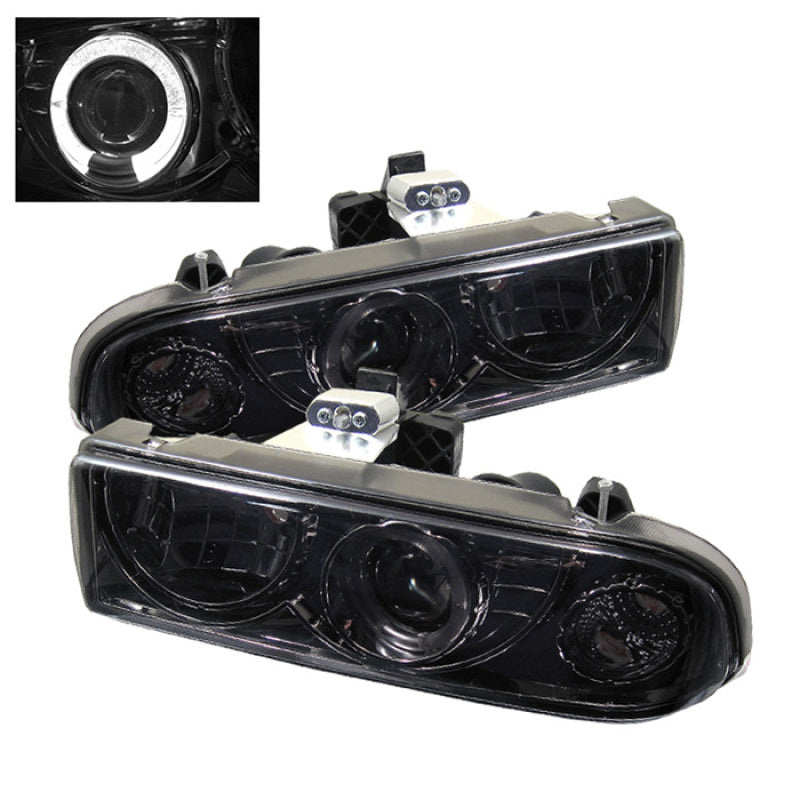 Spyder 5009562 fits Chevy 98-04 S10 Projector Headlights LED Halo Smke - Low H1