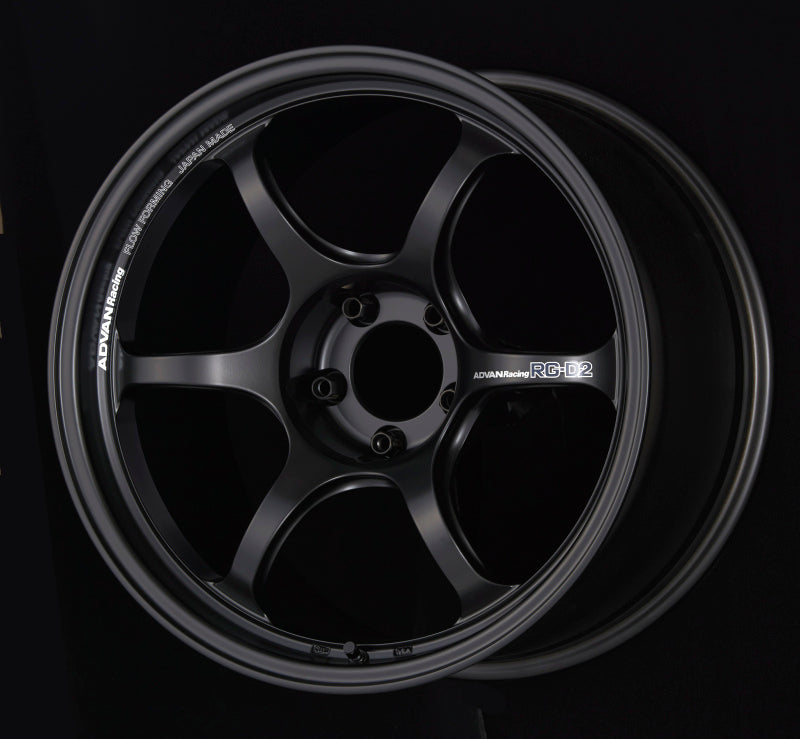 Advan YAT6E42ASB RG-D2 16x7.0 +42 4-100 Semi Gloss Black Wheel