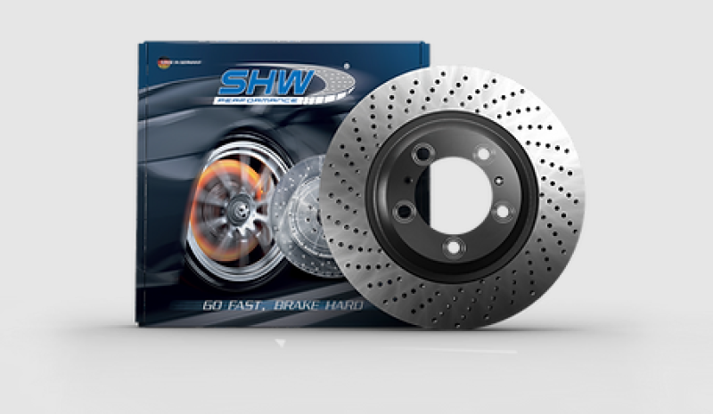 SHW Performance PFR33009 SHW 04-08 fits Porsche 911 GT3 w/o Ceramics Right Front Cross-Drilled Monobloc Brake Rotor (99735141090)