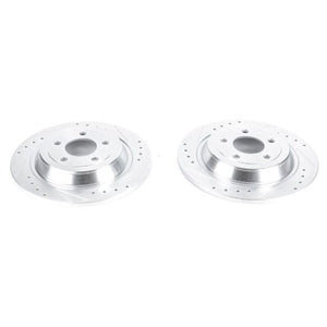PowerStop fits Ford 15-19 Mustang Rear Evolution Drilled & Slotted Rotors - Pair