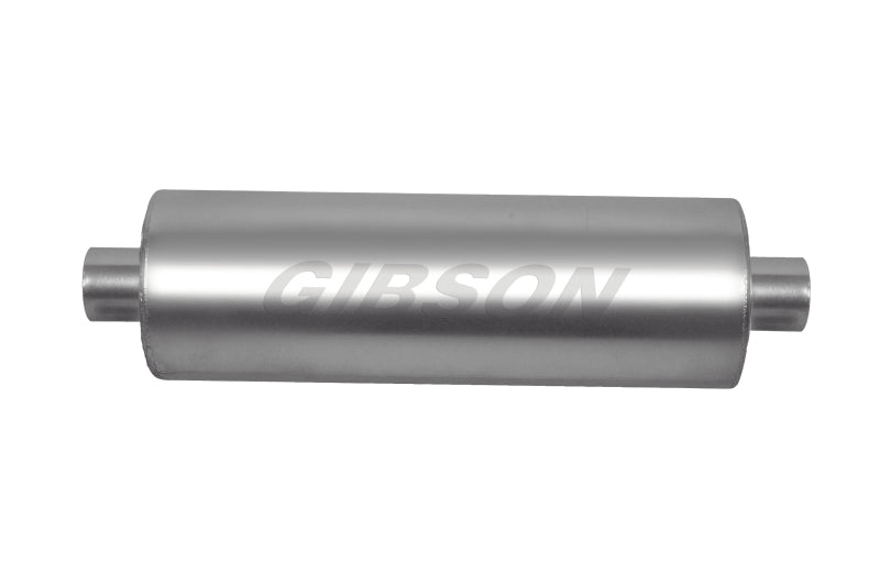 Gibson 420887 SFT Superflow Center/Center Round Muffler - 8x24in/3in Inlet/3in Outlet - Stainless