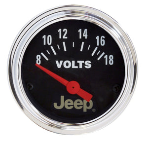 AutoMeter 880242 Autometer fits Jeep 52mm 8-18 Volts Short Sweep Electronic Voltmeter Gauge