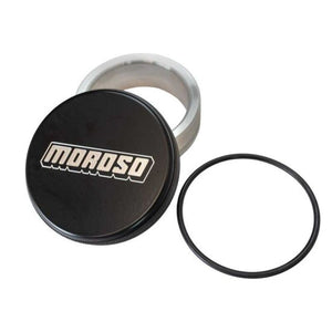 Moroso 85297 Weld-In Fill Cap w/Neck/Bung & O-Ring - Black