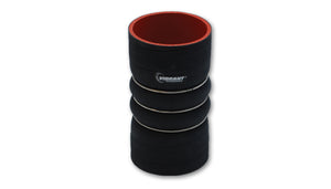 Vibrant 11830 4 Ply Aramid Hump Hose w/3 SS Rings 4in ID x 8in Length - Black