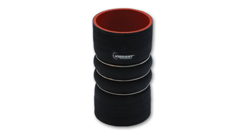 Vibrant 11830 4 Ply Aramid Hump Hose w/3 SS Rings 4in ID x 8in Length - Black