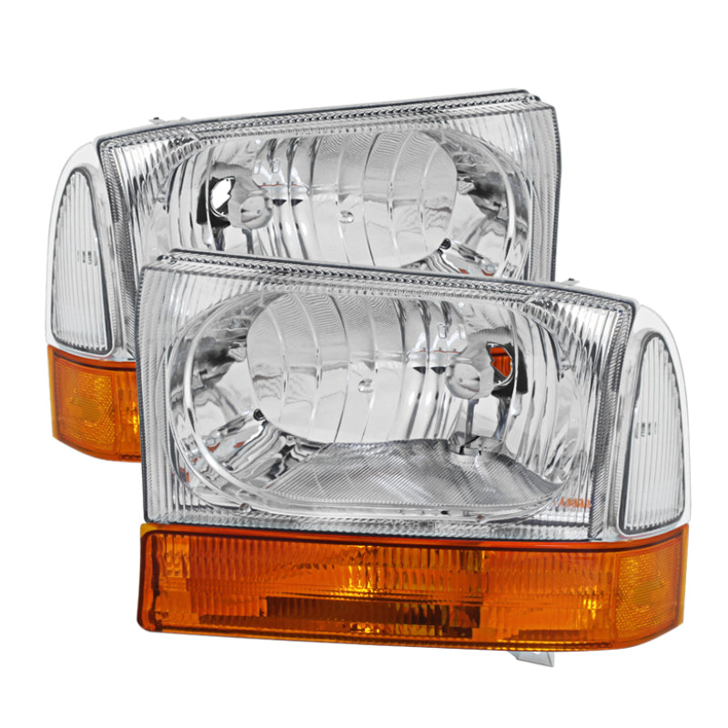 9028588 Xtune fits Ford 99-04 F250/350/450 Superduty Crystal Headlights Chrome