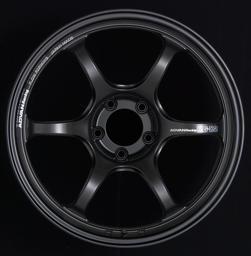 Advan YAT6E42ASB RG-D2 16x7.0 +42 4-100 Semi Gloss Black Wheel