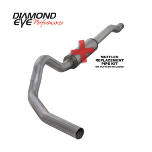 Diamond Eye Performance K4338A-RP Diamond Eye KIT 4in Catback MFLR RPLCMENT PIPE SGL AL: 03-07 fits FORD 6.0L F250/F350 (Extended Cab Only)