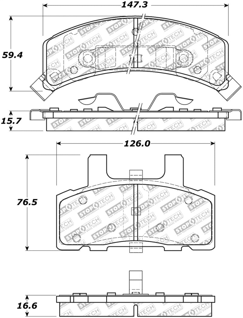 Stoptech 305.0369 Street Select Brake Pads - Rear