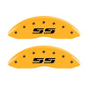 MGP 14207FSS3YL 2 Caliper Covers Engraved fits Silverado SS Yellow Finish Blk Ch
